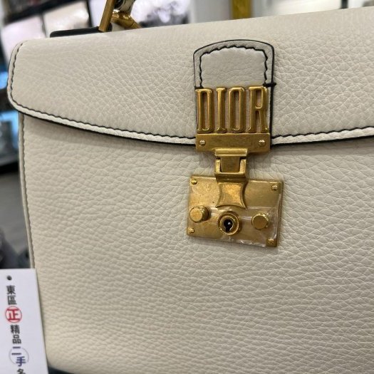 東區正精品㊣DIOR M5802CVQR Addict 白色全皮金釦手提包斜背包 RA1847-5