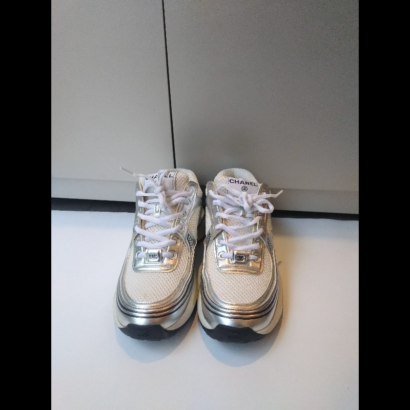 Chanel 白銀配色休閒運動鞋-3