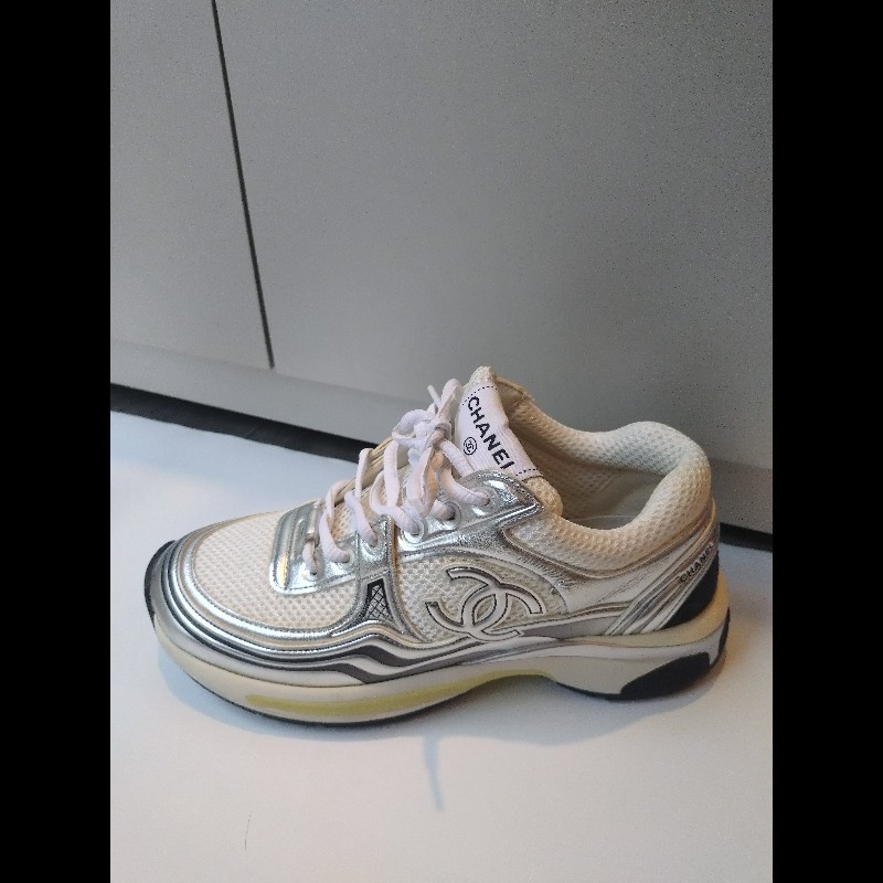 Chanel 白銀配色休閒運動鞋-4