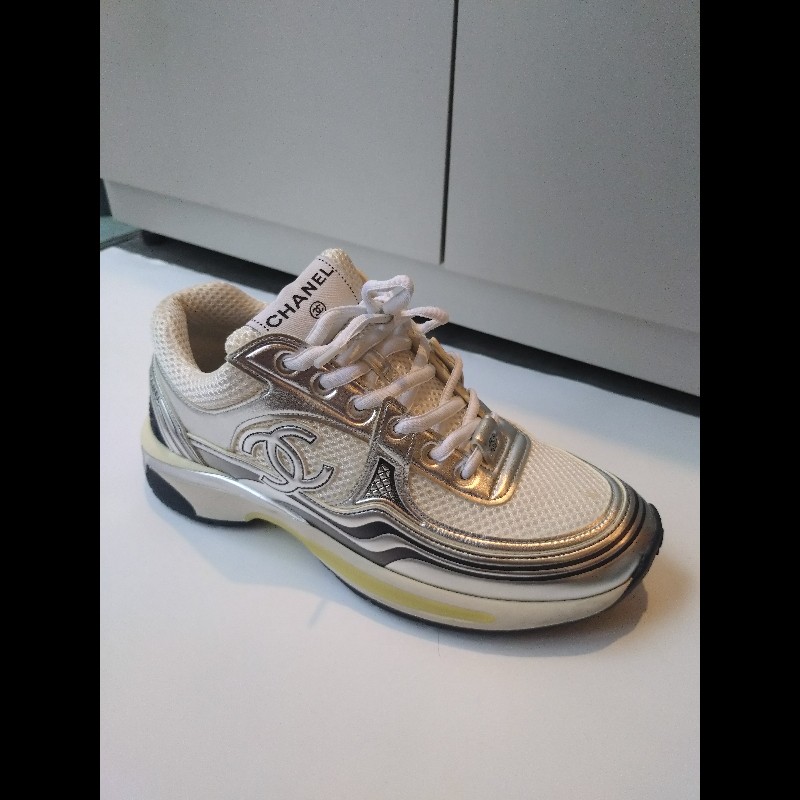 Chanel 白銀配色休閒運動鞋-6