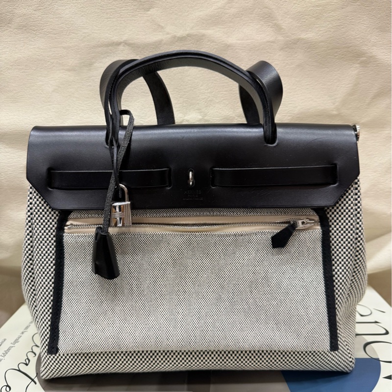 Hermes herbag31 熊猫拼色 B刻-1