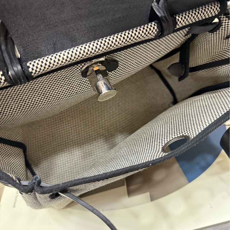 Hermes herbag31 熊猫拼色 B刻-9