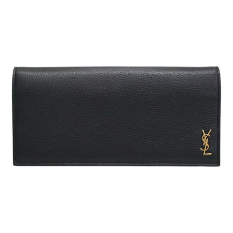 黑色牛皮 Tiny Cassandre Flat 長夾【SAINT LAURENT YSL 聖羅蘭】 635542