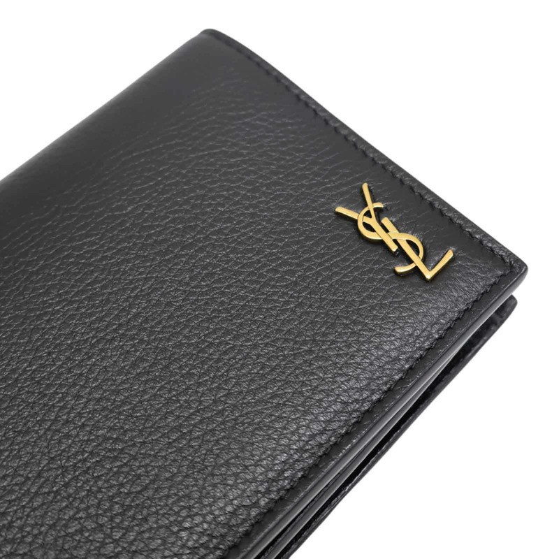 黑色牛皮 Tiny Cassandre Flat 長夾【SAINT LAURENT YSL 聖羅蘭】 635542-12