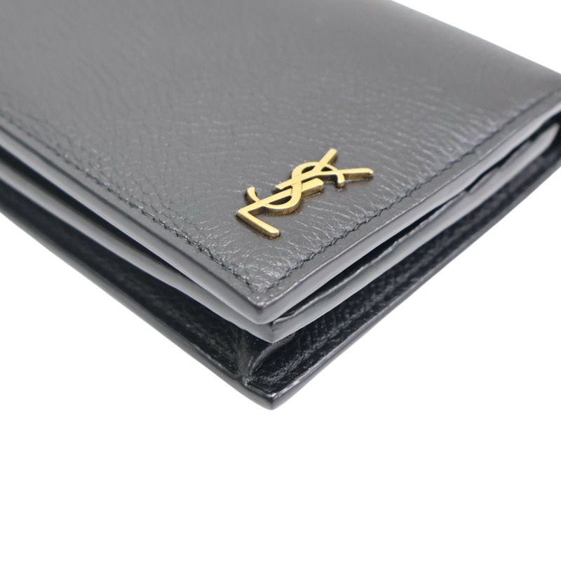 黑色牛皮 Tiny Cassandre Flat 長夾【SAINT LAURENT YSL 聖羅蘭】 635542-14