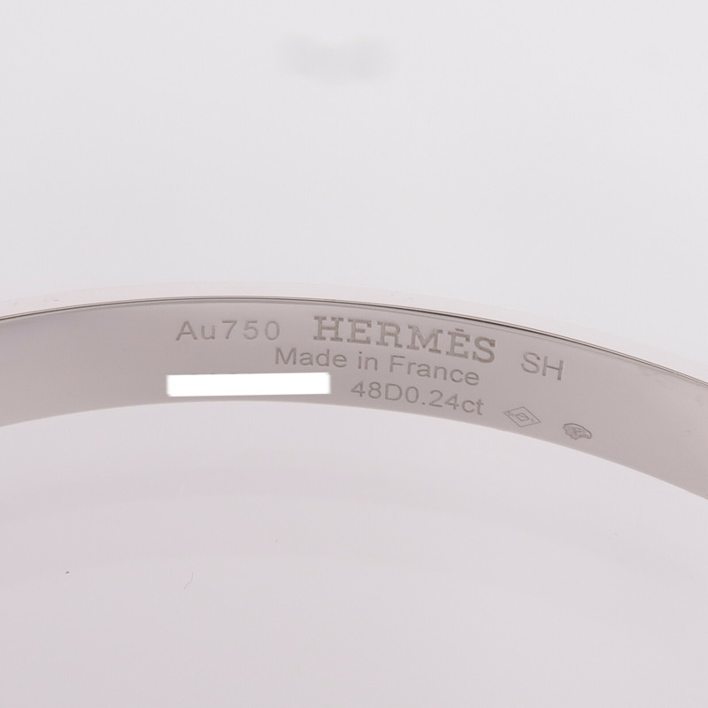 HERMES 18K白金Collier de chien Bracelet鑽石手鐲-5