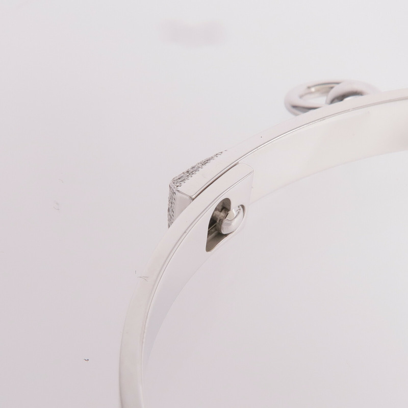 HERMES 18K白金Collier de chien Bracelet鑽石手鐲-6