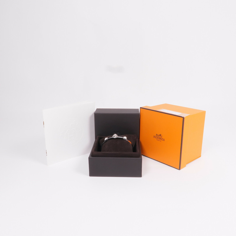 HERMES 18K白金Collier de chien Bracelet鑽石手鐲-8