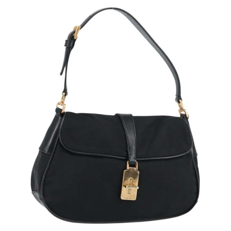 【日本直送】PRADA 黑色金色尼龍肩包，正品編號 156452-0