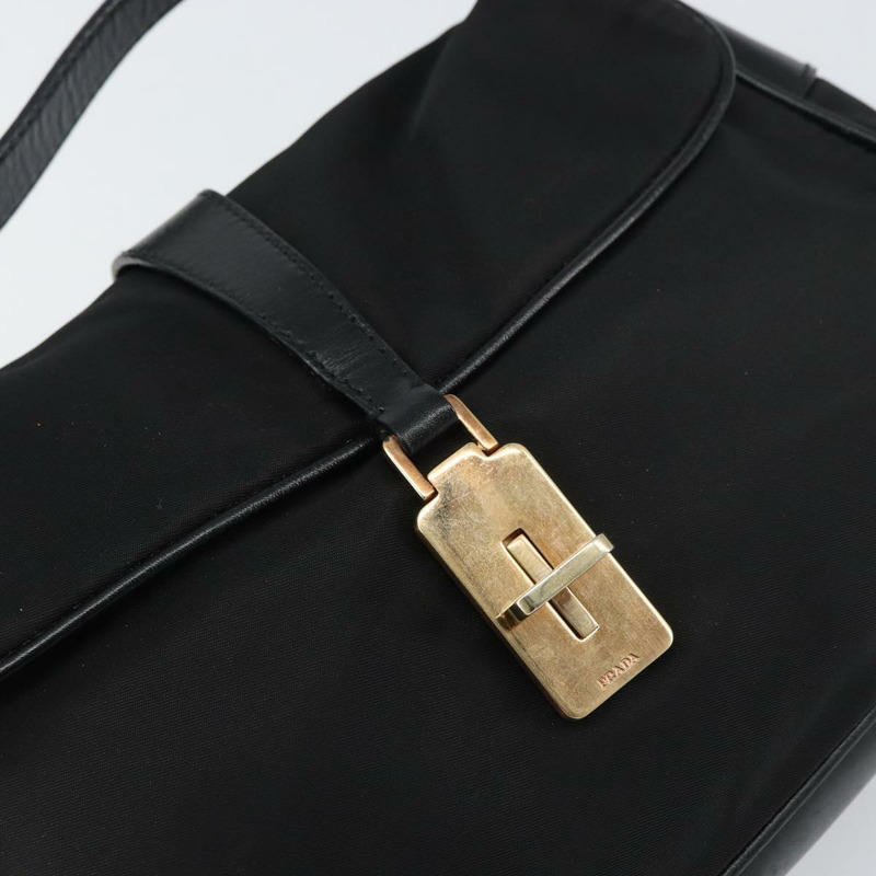 【日本直送】PRADA 黑色金色尼龍肩包，正品編號 156452-17