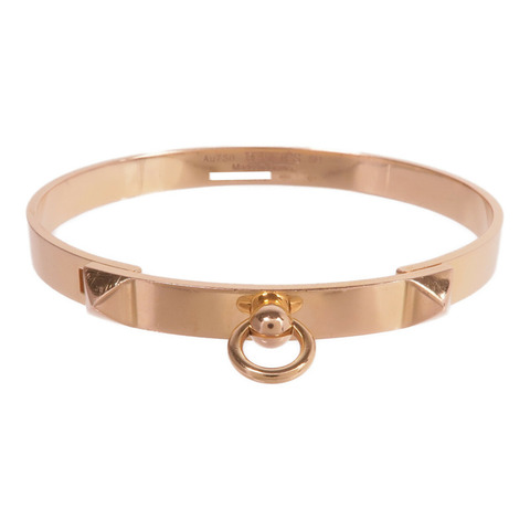 HERMES 18K玫瑰金Collier de chien Bracelet Small Model手鐲