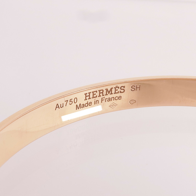 HERMES 18K玫瑰金Collier de chien Bracelet Small Model手鐲-4