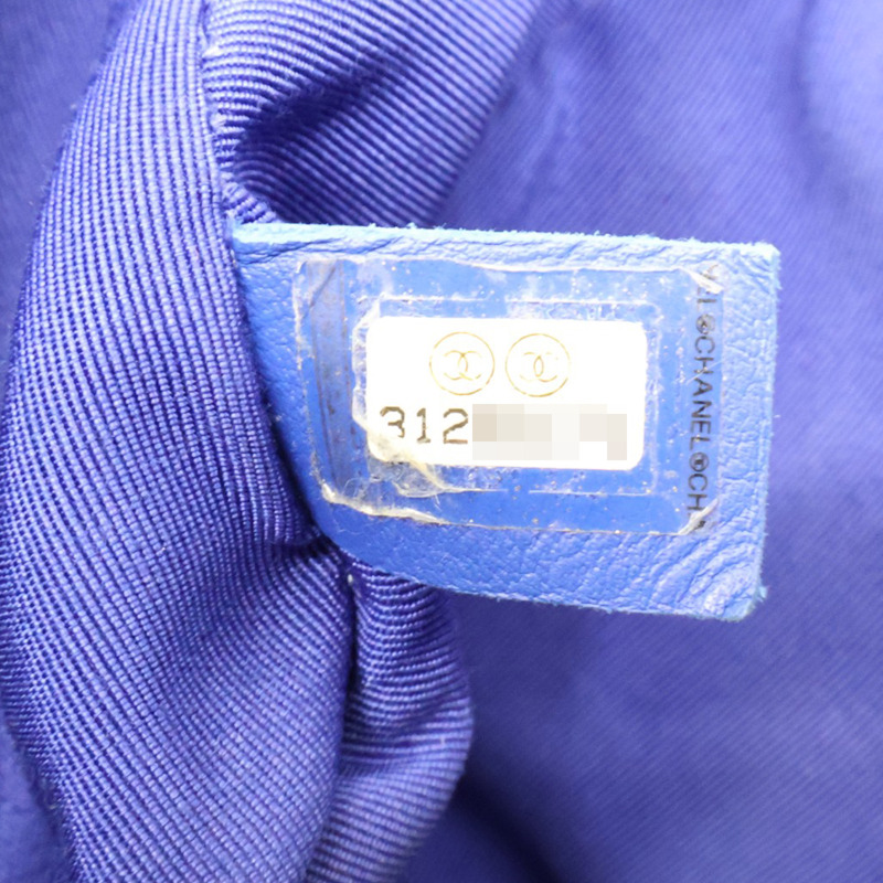 藍色 粗花呢 19 鍊帶 肩背包 金扣【CHANEL 香奈兒】 AS1160-7