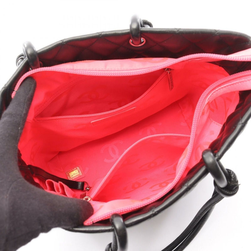 香奈兒 Cambon 系列中型托特包，黑色漆皮，SHW 五金配件，二手女款-2