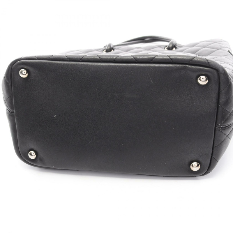 香奈兒 Cambon 系列中型托特包，黑色漆皮，SHW 五金配件，二手女款-7
