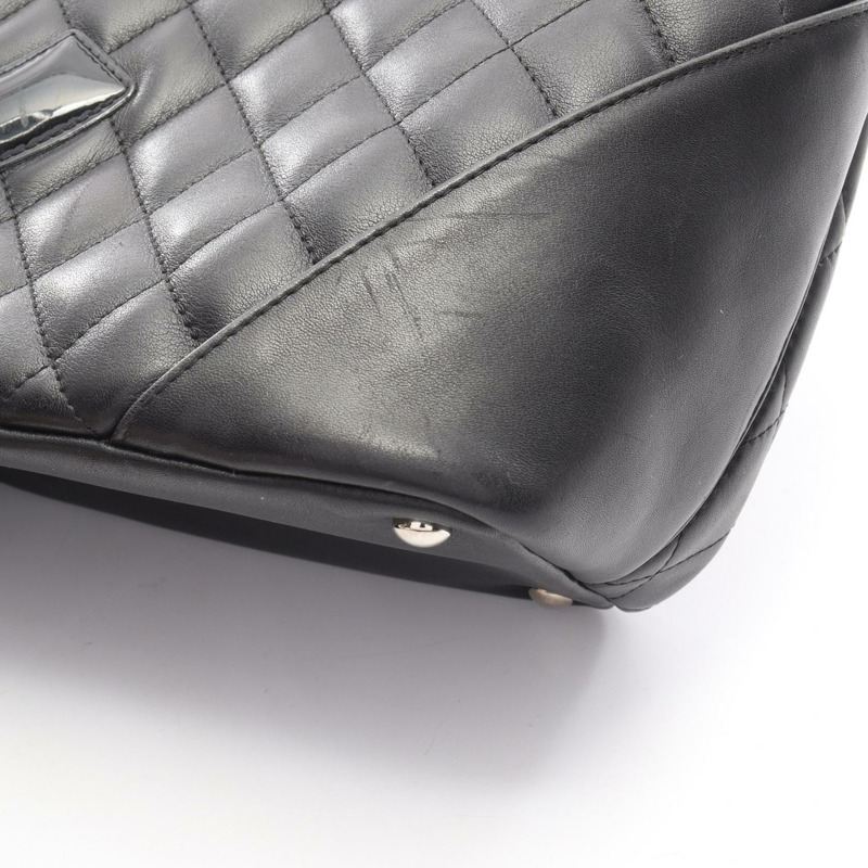 香奈兒 Cambon 系列中型托特包，黑色漆皮，SHW 五金配件，二手女款-10