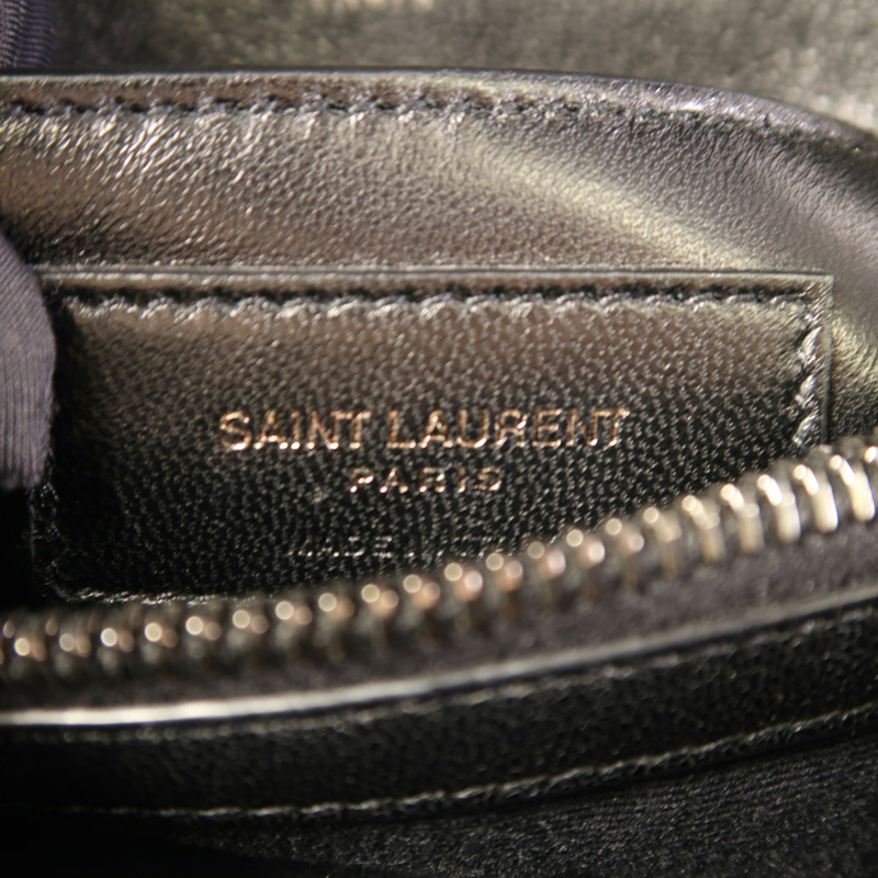 YVES SAINT LAURENT 皮革College Medium銀扣手挽肩背兩用袋-8