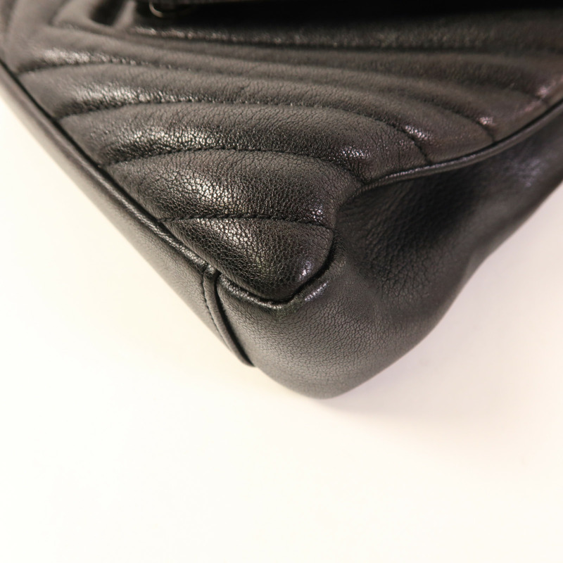 YVES SAINT LAURENT 皮革College Medium銀扣手挽肩背兩用袋-11