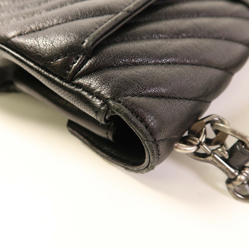 YVES SAINT LAURENT 皮革College Medium銀扣手挽肩背兩用袋-15