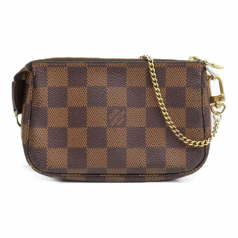 棕色 棋盤格帆布 Mini Pochette Accessoires 手提包 N58009【LOUIS VUITTON LV 路易威登】 N58009