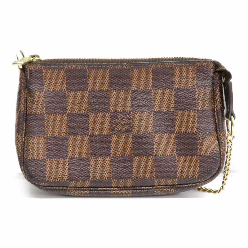 棕色 棋盤格帆布 Mini Pochette Accessoires 手提包 N58009【LOUIS VUITTON LV 路易威登】 N58009-1