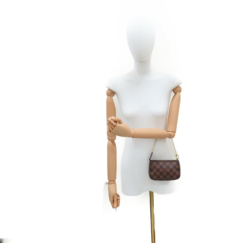 棕色 棋盤格帆布 Mini Pochette Accessoires 手提包 N58009【LOUIS VUITTON LV 路易威登】 N58009-7