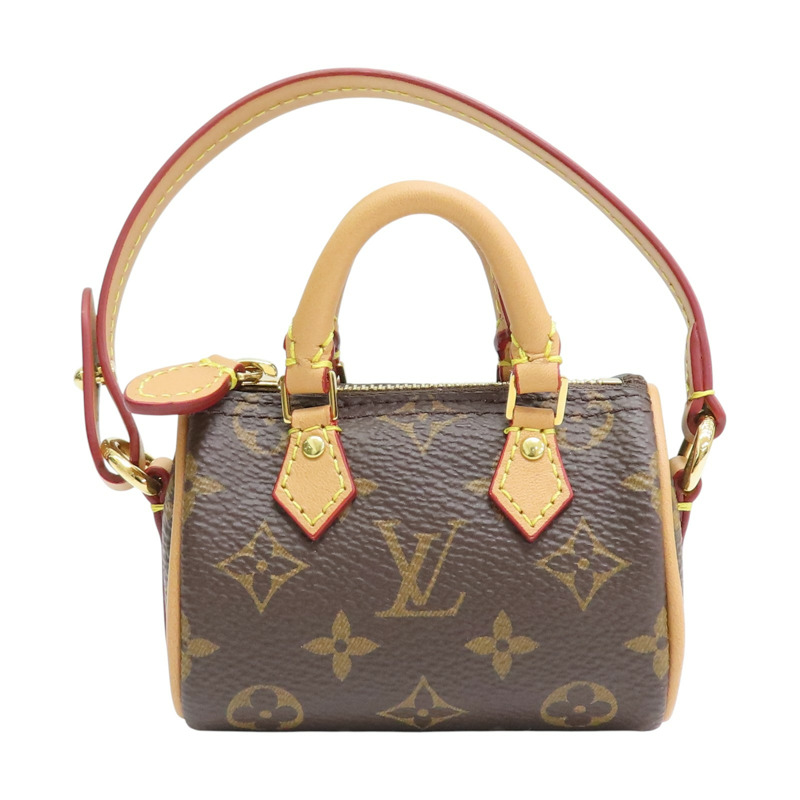 棕色 原花帆布 Speedy Monogram 零錢包 吊飾 M00544 【LOUIS VUITTON LV 路易威登】 M00544-0
