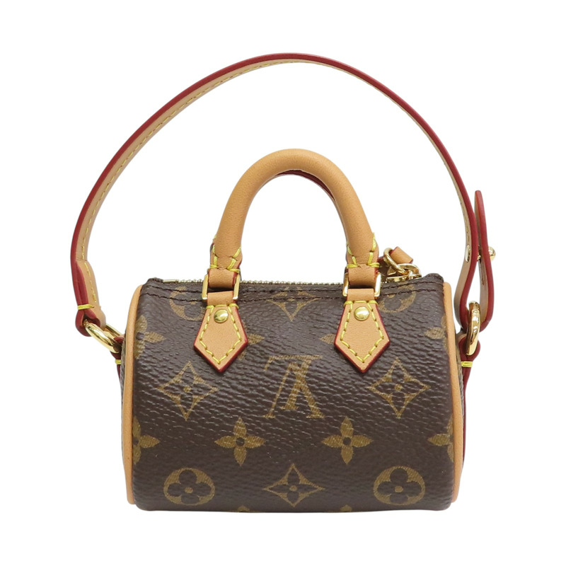 棕色 原花帆布 Speedy Monogram 零錢包 吊飾 M00544 【LOUIS VUITTON LV 路易威登】 M00544-1