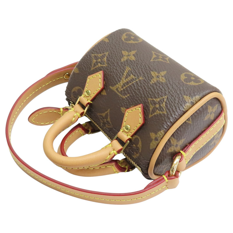 棕色 原花帆布 Speedy Monogram 零錢包 吊飾 M00544 【LOUIS VUITTON LV 路易威登】 M00544-3