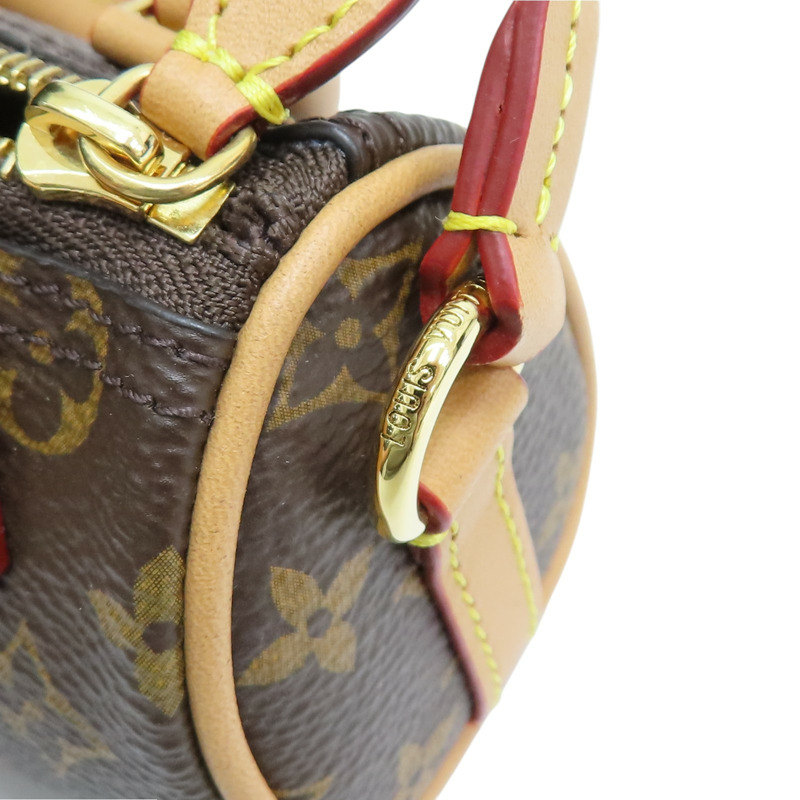 棕色 原花帆布 Speedy Monogram 零錢包 吊飾 M00544 【LOUIS VUITTON LV 路易威登】 M00544-7