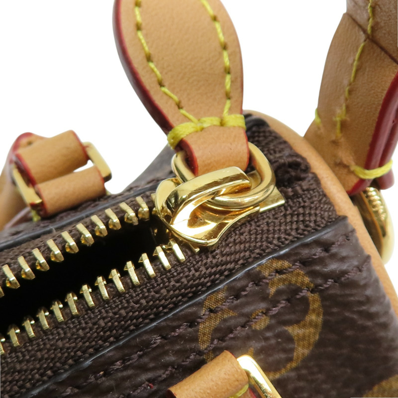 棕色 原花帆布 Speedy Monogram 零錢包 吊飾 M00544 【LOUIS VUITTON LV 路易威登】 M00544-8