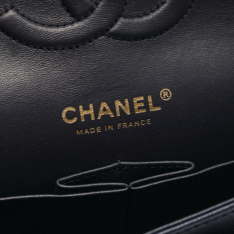 香奈兒 (CHANEL) Matelasse 雙蓋鏈條肩背包 A01112 小牛皮 海軍藍 金色五金 二手-3
