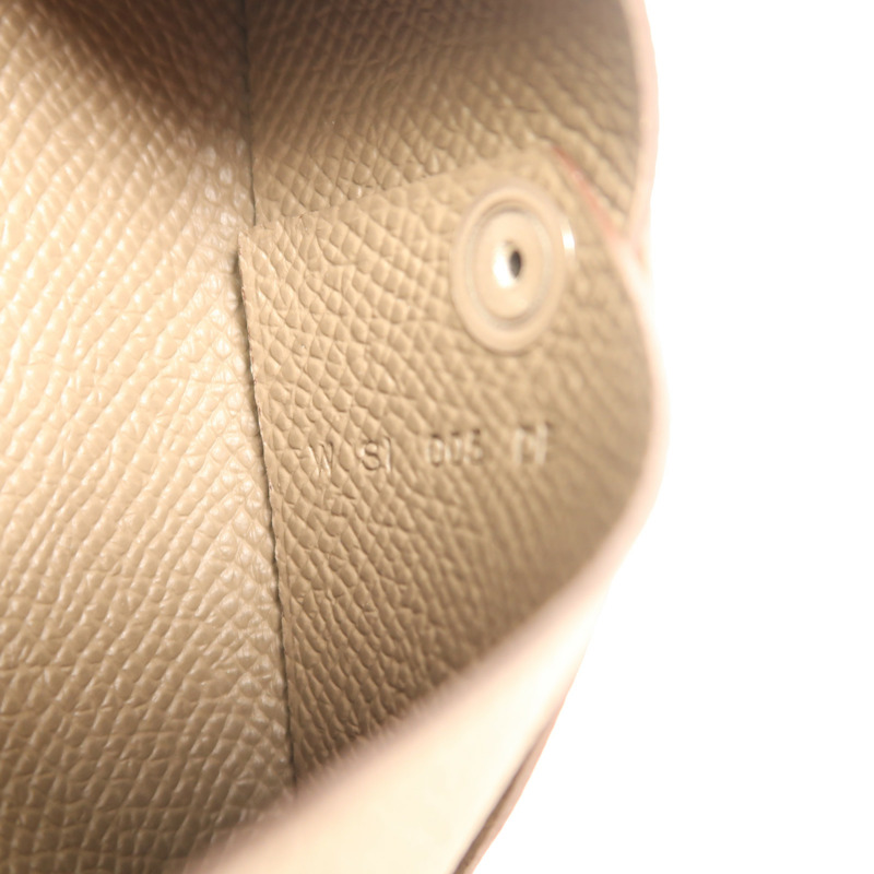 HERMES Epsom皮革Calvi Card Case銀扣卡套Etoupe-7