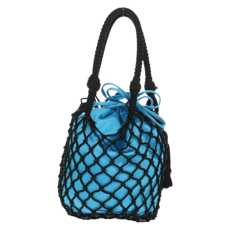 【日本直送】PRADA 手提包 緞面 藍色 金色 正品 157879V-1