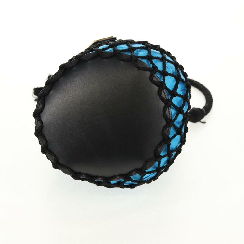 【日本直送】PRADA 手提包 緞面 藍色 金色 正品 157879V-4