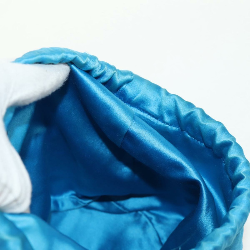 【日本直送】PRADA 手提包 緞面 藍色 金色 正品 157879V-23