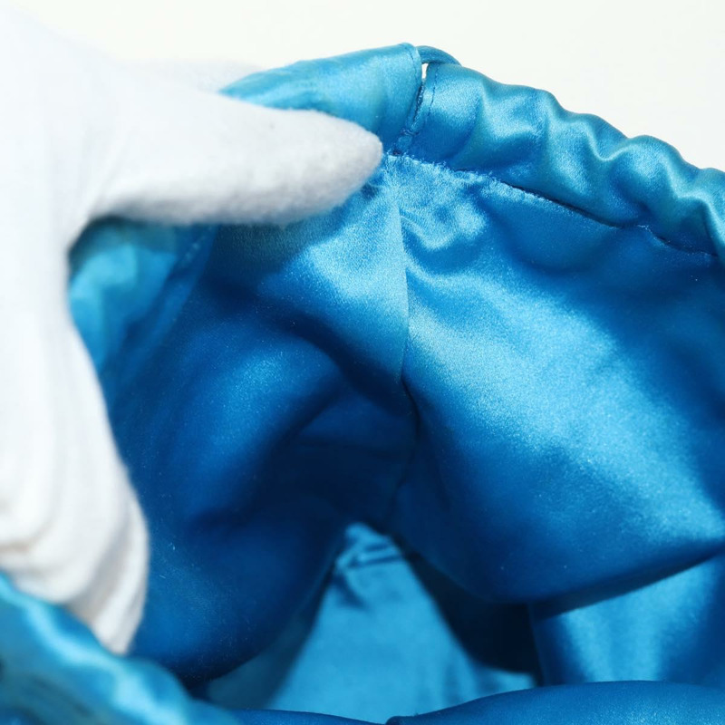 【日本直送】PRADA 手提包 緞面 藍色 金色 正品 157879V-24