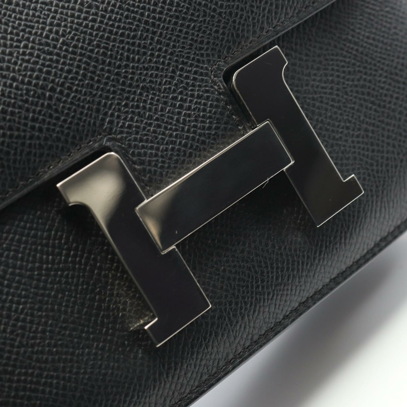 愛馬仕 Constance 3 迷你肩背包，Epsom 皮革，黑色，SHW W，二手女款-8