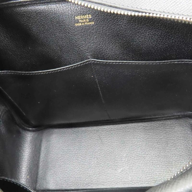 黑色 牛皮 Plume 28 手提包 口K/BK/GHW【HERMES 愛馬仕】-4