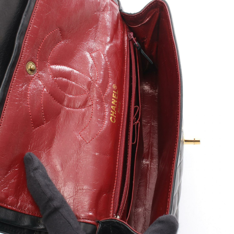 香奈兒 (CHANEL) Matelasse Paris 限量版 W 翻蓋鏈條肩背包，黑色皮革，二手-2