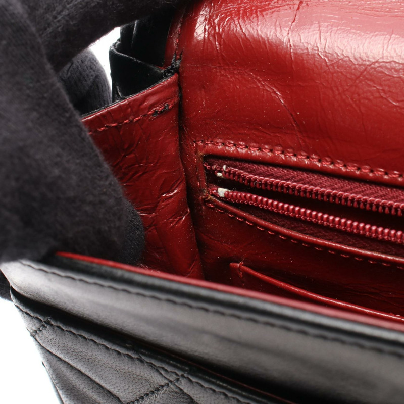 香奈兒 (CHANEL) Matelasse Paris 限量版 W 翻蓋鏈條肩背包，黑色皮革，二手-3