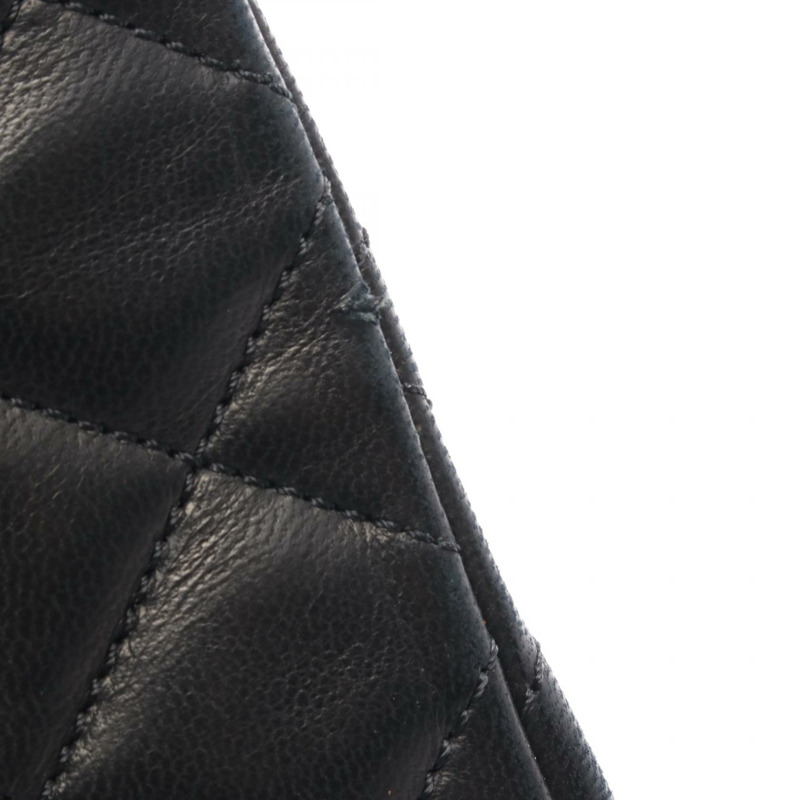 香奈兒 (CHANEL) Matelasse Paris 限量版 W 翻蓋鏈條肩背包，黑色皮革，二手-11