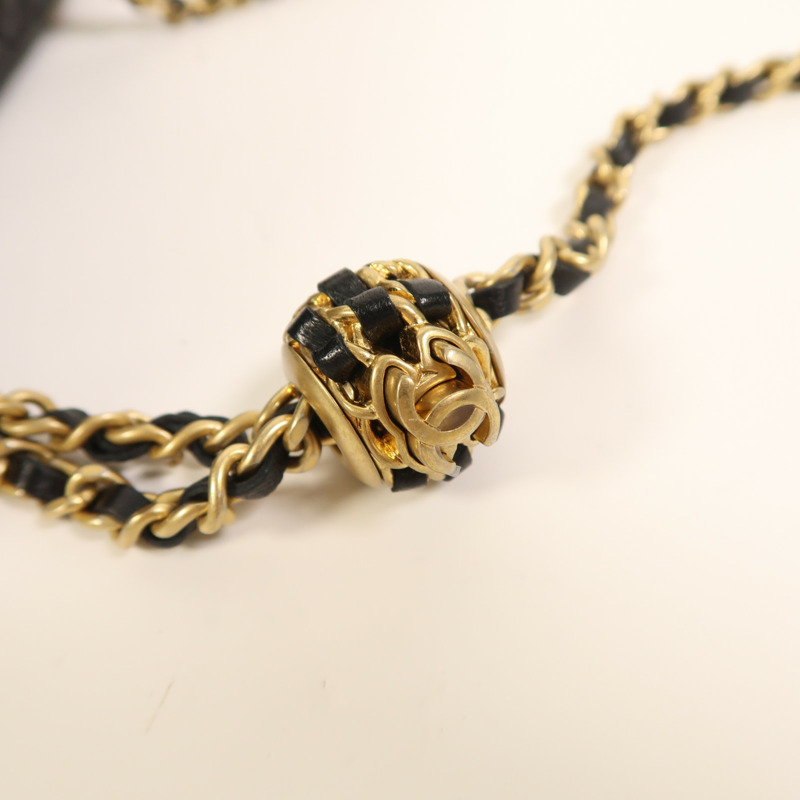 CHANEL 羊皮皮革Vanity Case金扣鏈帶肩背袋-15