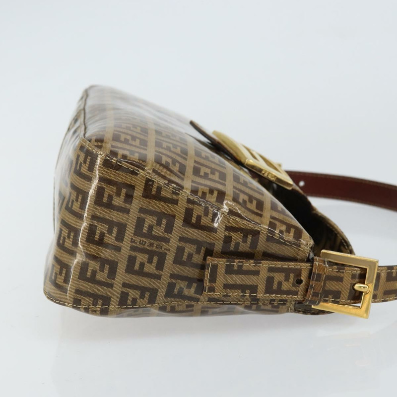 【日本直送】FENDI Zucchino 帆布 Mamma Baguette 單肩包 棕色金色 正品 ep12320V-2