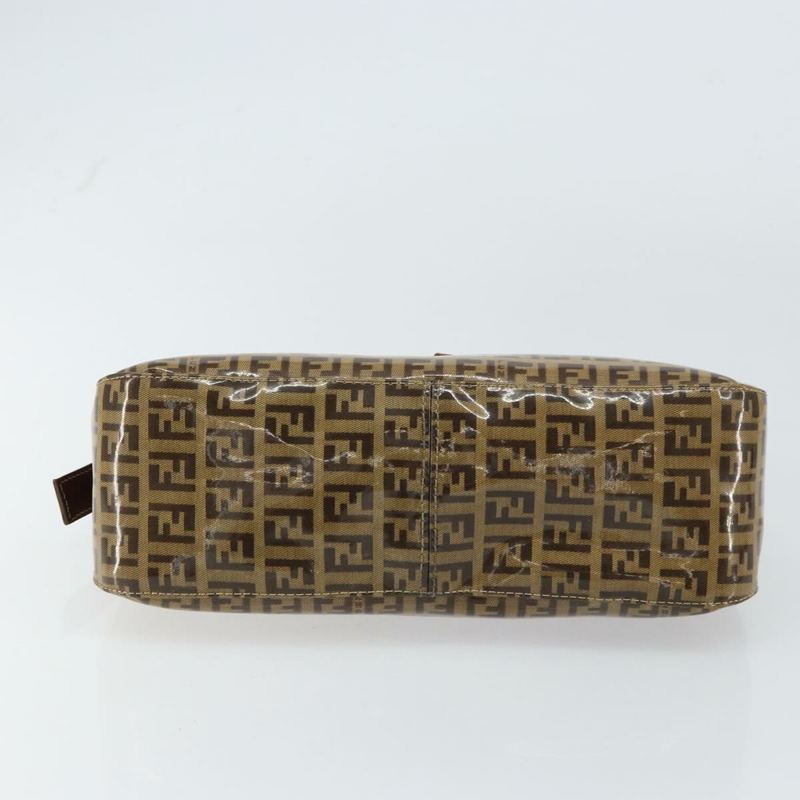 【日本直送】FENDI Zucchino 帆布 Mamma Baguette 單肩包 棕色金色 正品 ep12320V-4