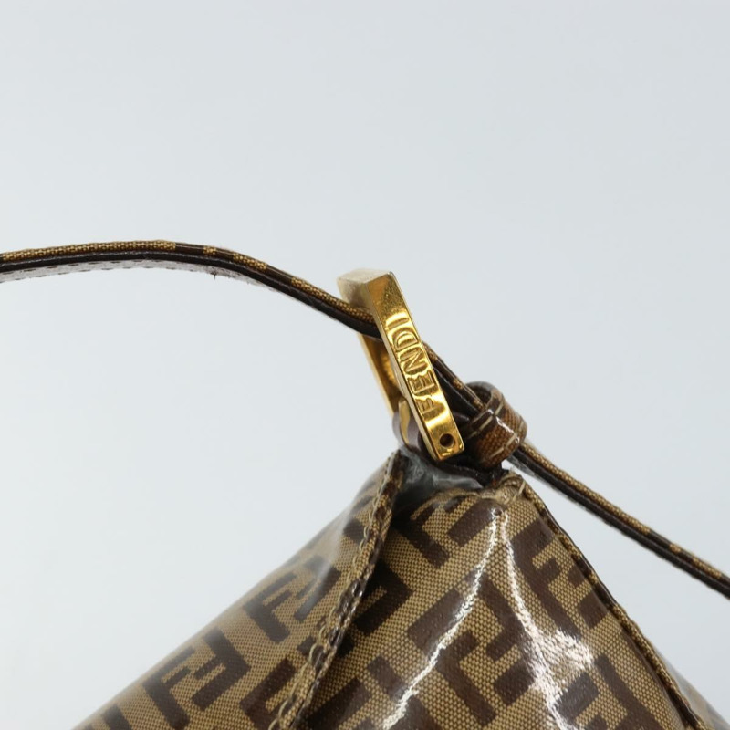 【日本直送】FENDI Zucchino 帆布 Mamma Baguette 單肩包 棕色金色 正品 ep12320V-9