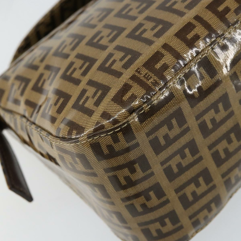 【日本直送】FENDI Zucchino 帆布 Mamma Baguette 單肩包 棕色金色 正品 ep12320V-13