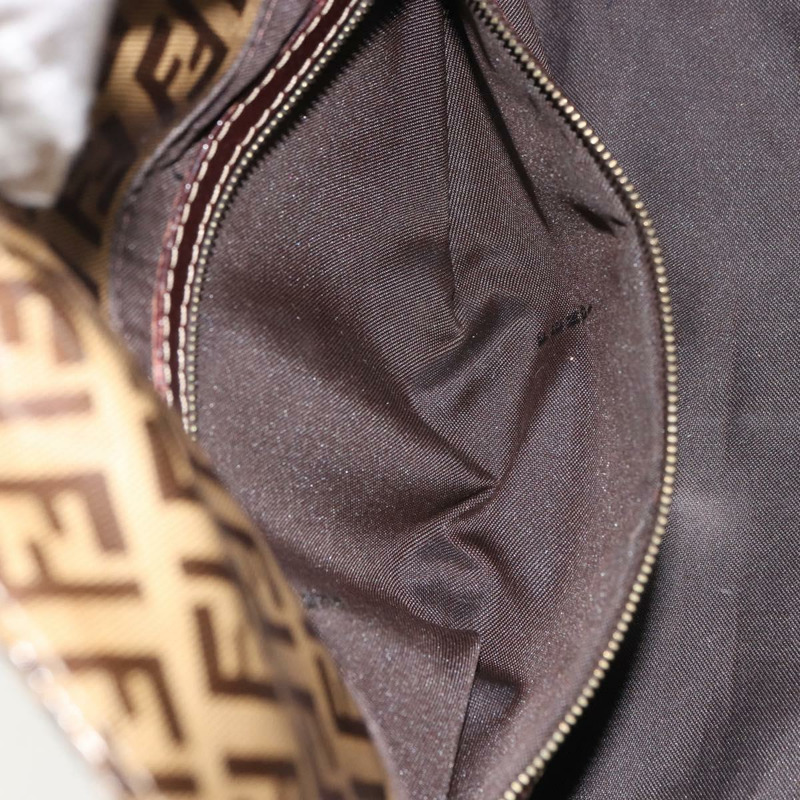 【日本直送】FENDI Zucchino 帆布 Mamma Baguette 單肩包 棕色金色 正品 ep12320V-22