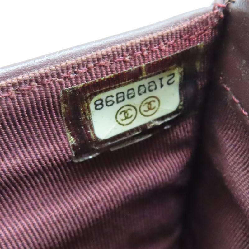 黑色 荔枝紋 牛皮 金扣 扣式中夾【CHANEL 香奈兒】-9