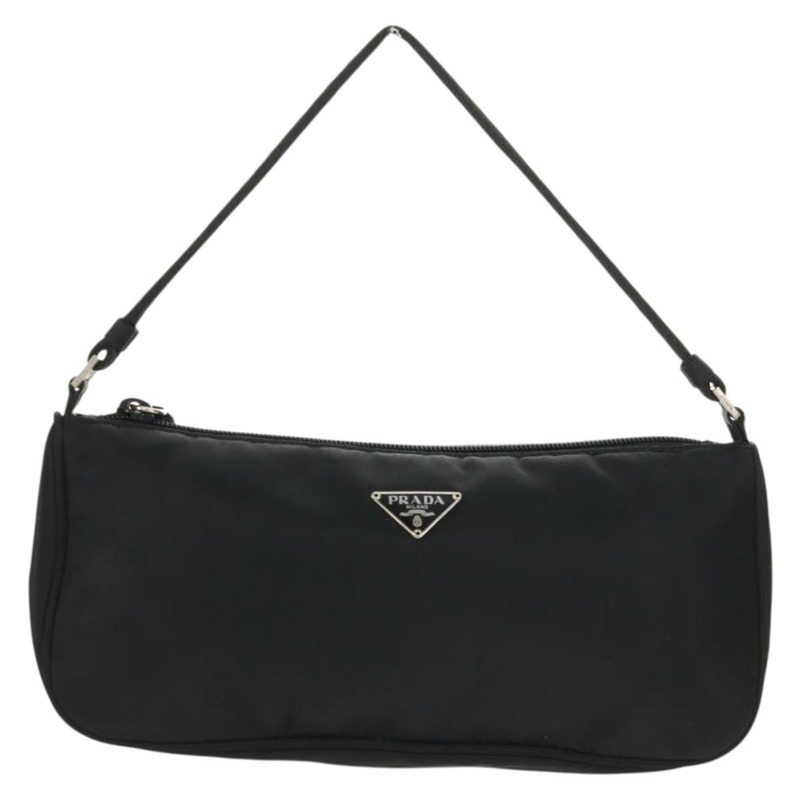 【日本直送】PRADA 尼龍黑色銀色配件包 Auth 158519V-12